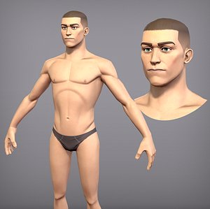 3D Game ready male character Titus model