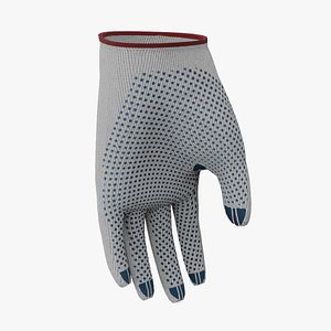 3D White PVC gloves low-poly model