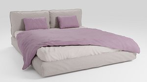 Upholstered bed with modern design 3D model