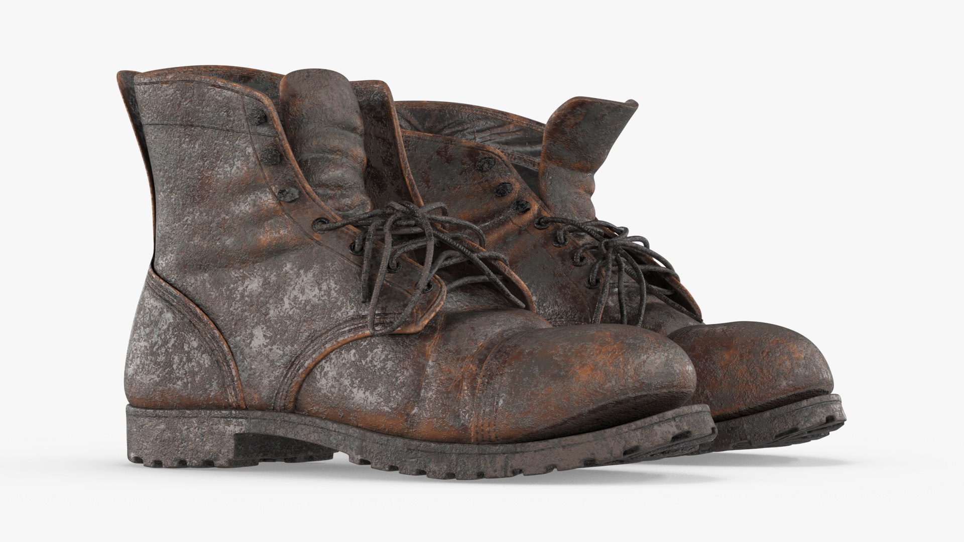 Tactical Field Vintage Boots Dirt 3D model preview