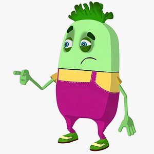 Low-Poly Rigged Bean Character