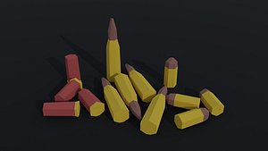 3D Low-poly Cartoon ammo Polygonal Style