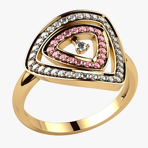 Triangles Fashion Gold Ring model