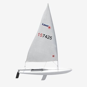 laser sailing boat 3d model
