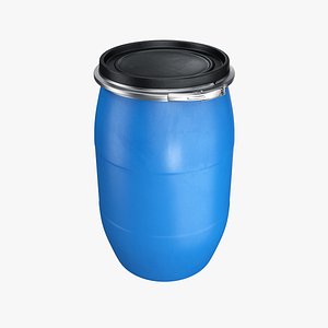 Plastic barrel with lid and clamp