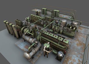 Low-poly machinery models pack for Unity engine