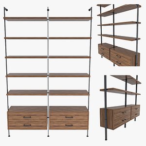 Holgate Double Modular Shelving Unit With Storage 96inch Rails