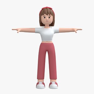 Minimal Woman Cartoon Character 02