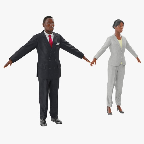 african american business people 3d model