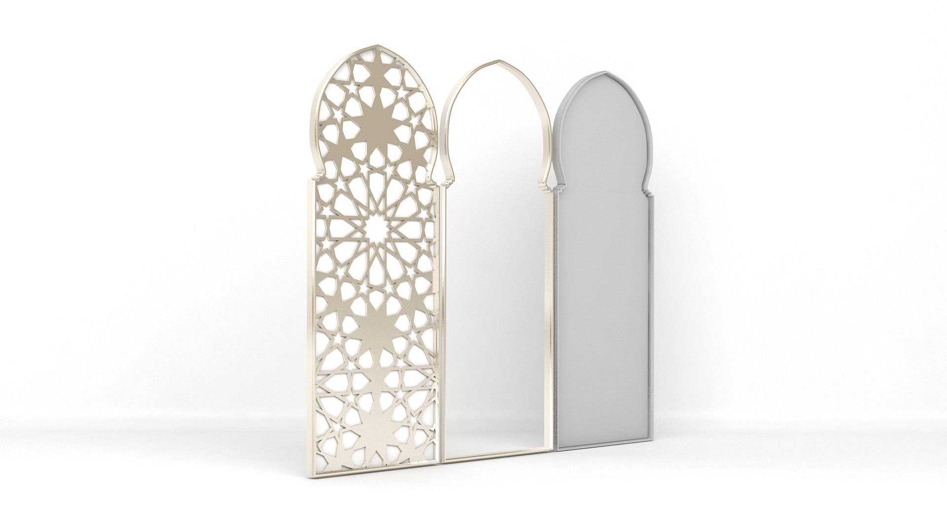 3 Doors In An Arabic Theme With An Opened One 3D Model - TurboSquid 1783170