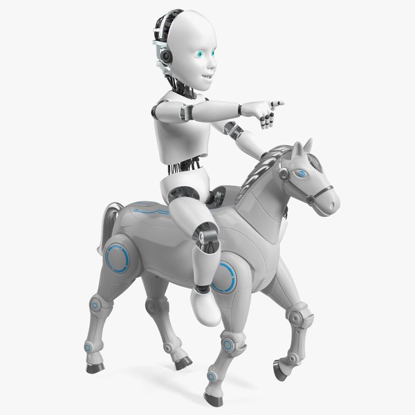 로봇 말을 탄 휴머노이드 사이보그 어린이 3D 모델 - TurboSquid 2386679
