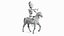 Humanoid Cyborg Child Riding Robotic Horse 3D model