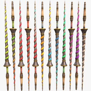 3D model Medieval Spear Lance Cavalry Tournament  Weapon Armory Set