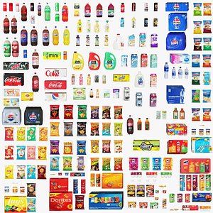 3D model Drinks and Chips Collection 210 in 1