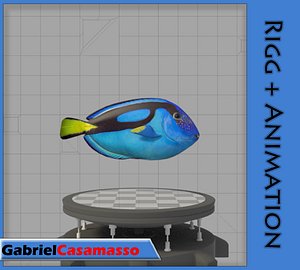 blue tang 3d model