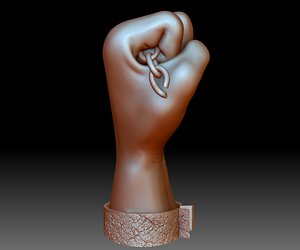BLM sign hand sign logo fist STL file 3D printable model Black Lives