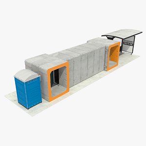 Modular Bomb Shelter with Bus Stop and Bio Toilet