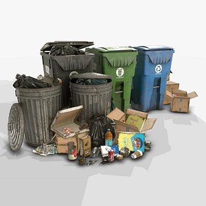 pack urban trash 2 3D model