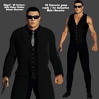 3D REALISTIC HUMAN RIGGED CHARACTER - ASIAN BODYGUARD MAN
