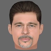 Brad Pitt Head - Low poly head for game
