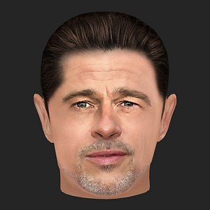 Brad Pitt Head - Low poly head for game 3D model