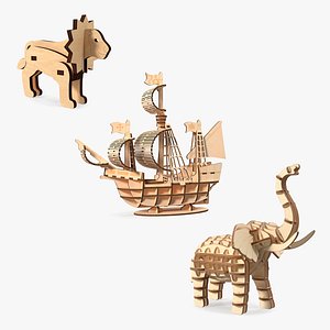Wooden Puzzles Collection 3D model