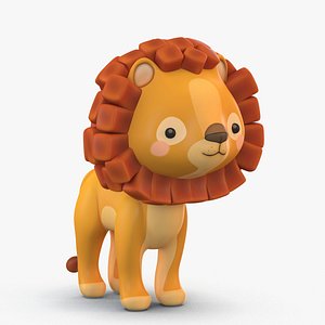 cute cartoon lion 3D model