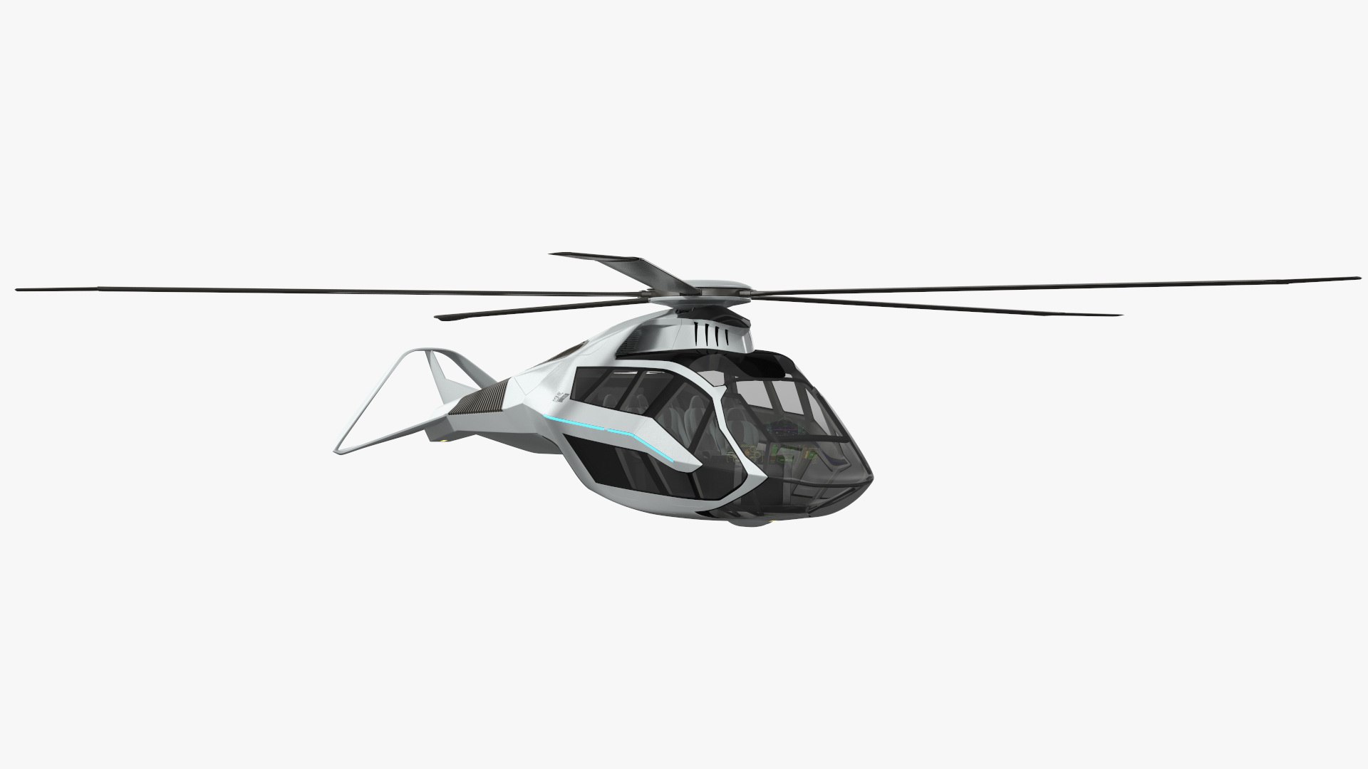 Futuristic Helicopter Concept Flight 3D model preview