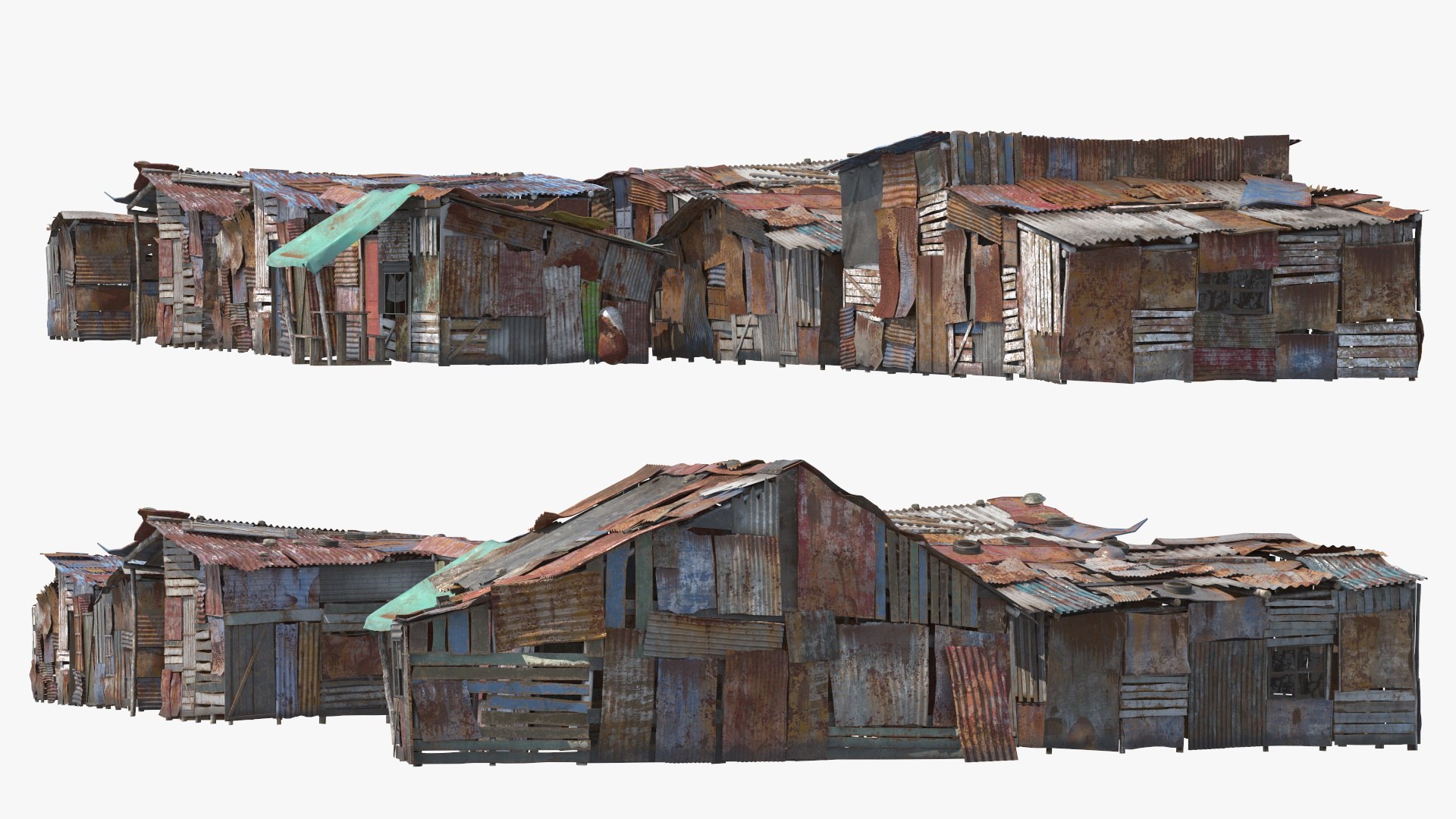 Clustered Rusty Shack Arrangement 3D - TurboSquid 2330084