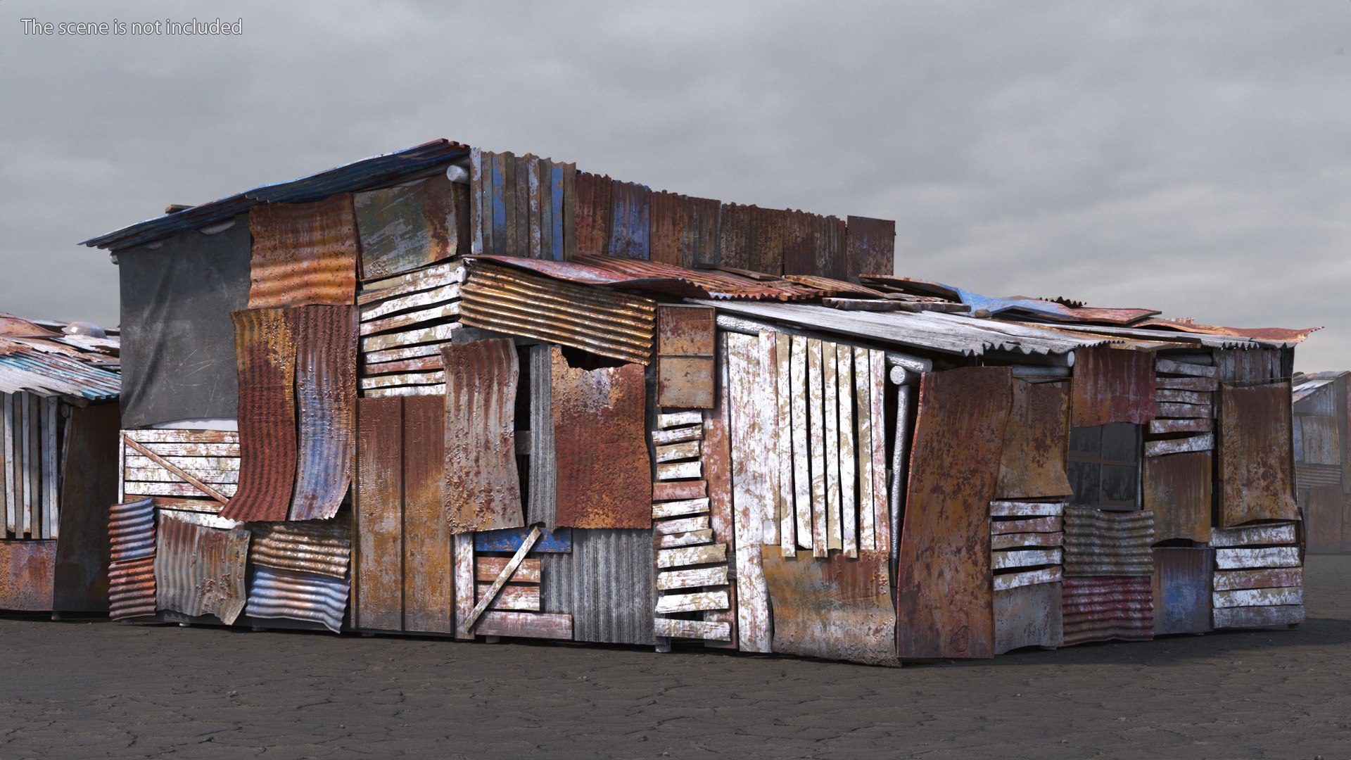 Clustered Rusty Shack Arrangement 3D - TurboSquid 2330084