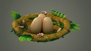 3D bird nest birdnest egg eggs robin bluebird eagle feeder house