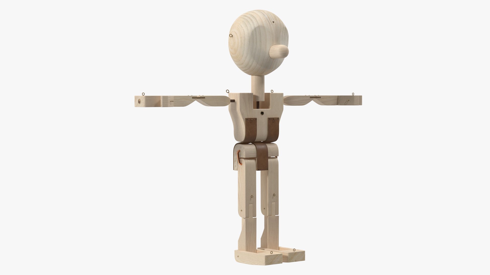 Raw Wooden Character Rigged for Cinema 4D 3D model preview