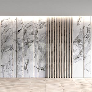 Marble panels with planks