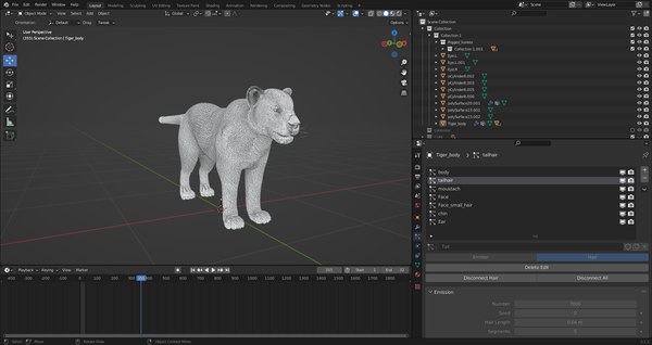 Fur Tiger Rigged Animation in Blender Unity3Dモデル - TurboSquid 2093929