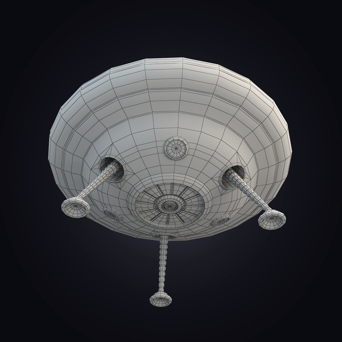 3d model cartoon flying saucer