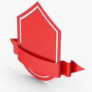 Red Ribbon Label And Banner 3D