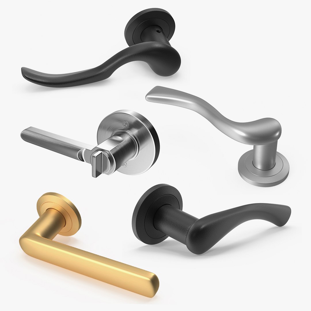 Door Handles Collection 3 3D model preview
