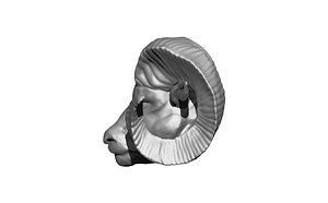 animal ram head statue 3D model