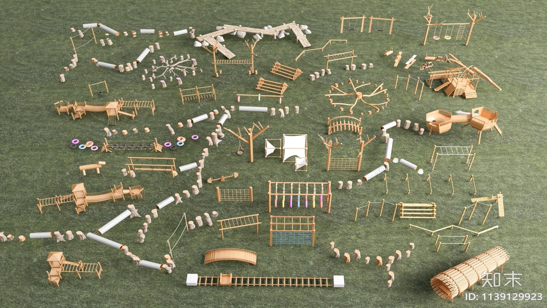 Outdoor Wood Playground Low-poly 3D Model2 Model - TurboSquid 2206029