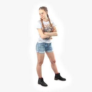 Woman standing with crossed arms - 3D photo scan