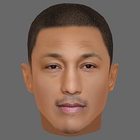 Pharrell Williams Head - Low poly head for game Low-poly