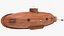 Old Wooden Submarine Rigged for Maya 3D