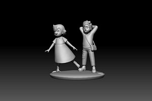 Litter boy and girl 3D model STL FOR 3D PRINTING
