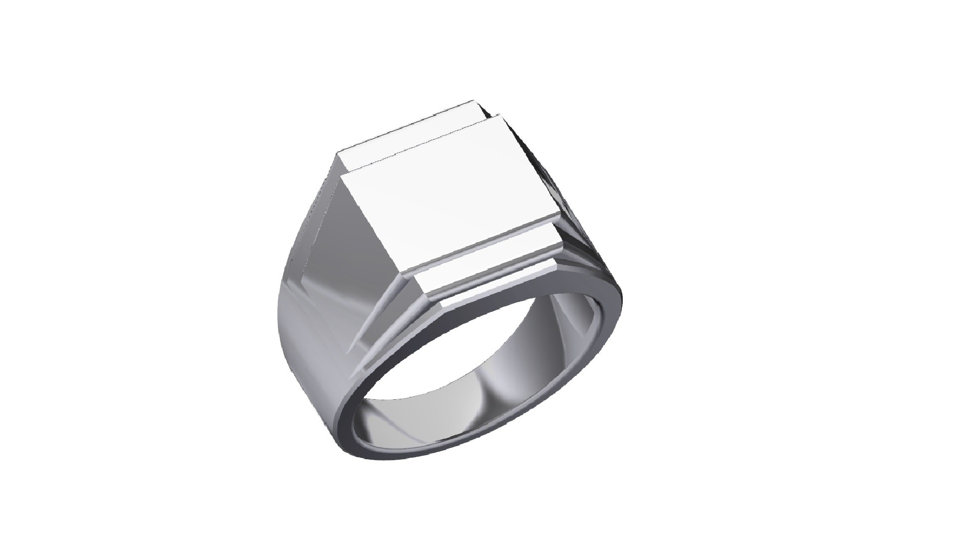 3D Model Square Signet Ring Hollow - TurboSquid 1984574