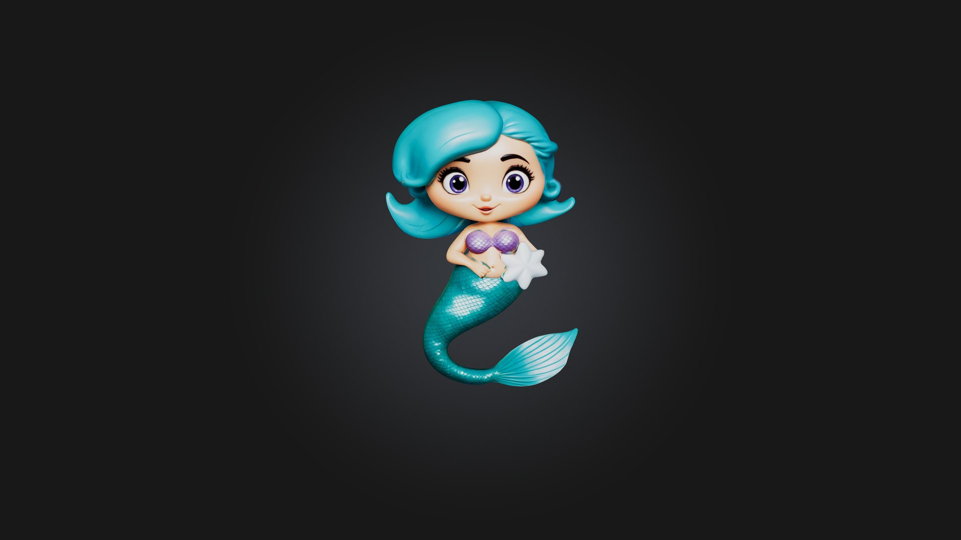 Cartoon Mermaid - TurboSquid 2292529