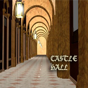 castle hallway 3d obj
