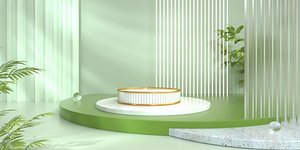 C4D high-end e-commerce green model