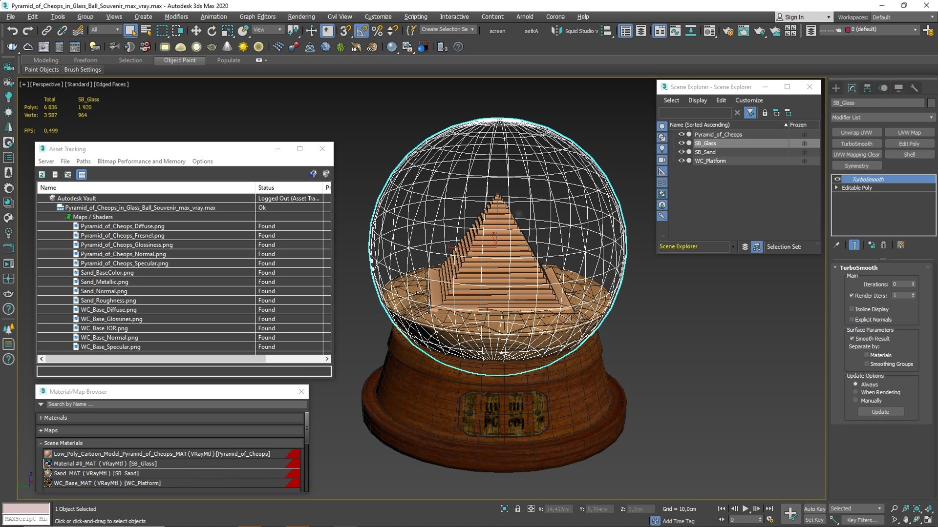 Pyramid Of Cheops In Glass Ball Souvenir 3D Model - TurboSquid 2383159
