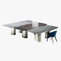 Marble dining table and chair set