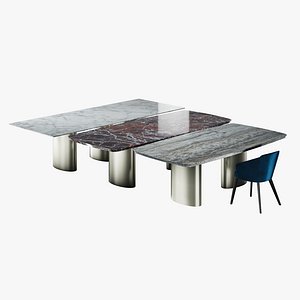 Marble dining table and chair set